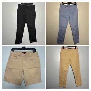 Banana Republic Men’s 4-Pack Bundle Chino Khaki Pants Work Blue Tan Shorts